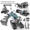 Hydraulic DIY Engineering Vehicle STEM Science Kit: Tracked Bulldozer Excavator Toy