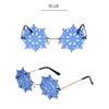 Fashion Colorful Snowflake Rimless Sunglasses for Girls Seaside Party Girls Taking Photo Christmas Camping Decors