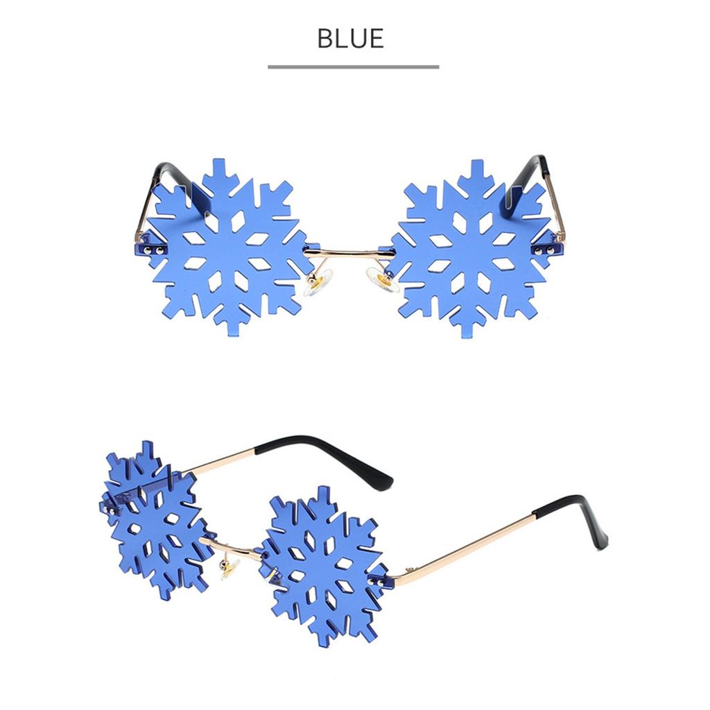 Fashion Colorful Snowflake Rimless Sunglasses for Girls Seaside Party Girls Taking Photo Christmas Camping Decors