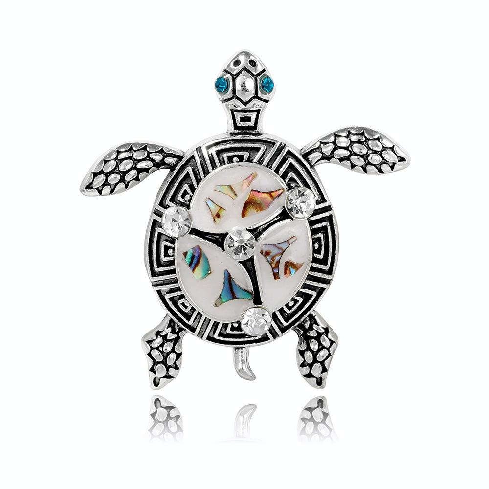 Vintage Rhinestone Cute Cartoon Turtle Brooch, Men's and Women's Clothing Accessories Brooch Pendant Party Jewelry Gifts