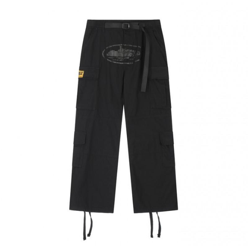 Mens Loose Fit Cargo Pants With Multiple Pockets Casual Drawstring Trousers Streetwear