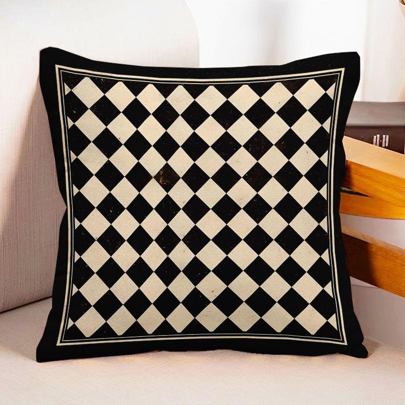 Simple Art Pattern Square Polyester Pillowcase, Sofa Living Room Decorative Cushion Cover, Bedroom Bedside Pillow Cover