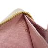 Used 12564 Portefeiulle Clemence N61264 7940 Logo Ivory Zip Around Damier Azur Rose Ballerine for Women from Japan