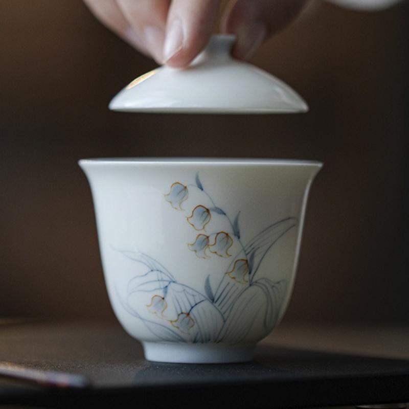 Hand-painted Blue And White Teacup Luxury Tea Bowl Single Cups Tea-tasting Meditation Cup Chazhan Master Cups Gift