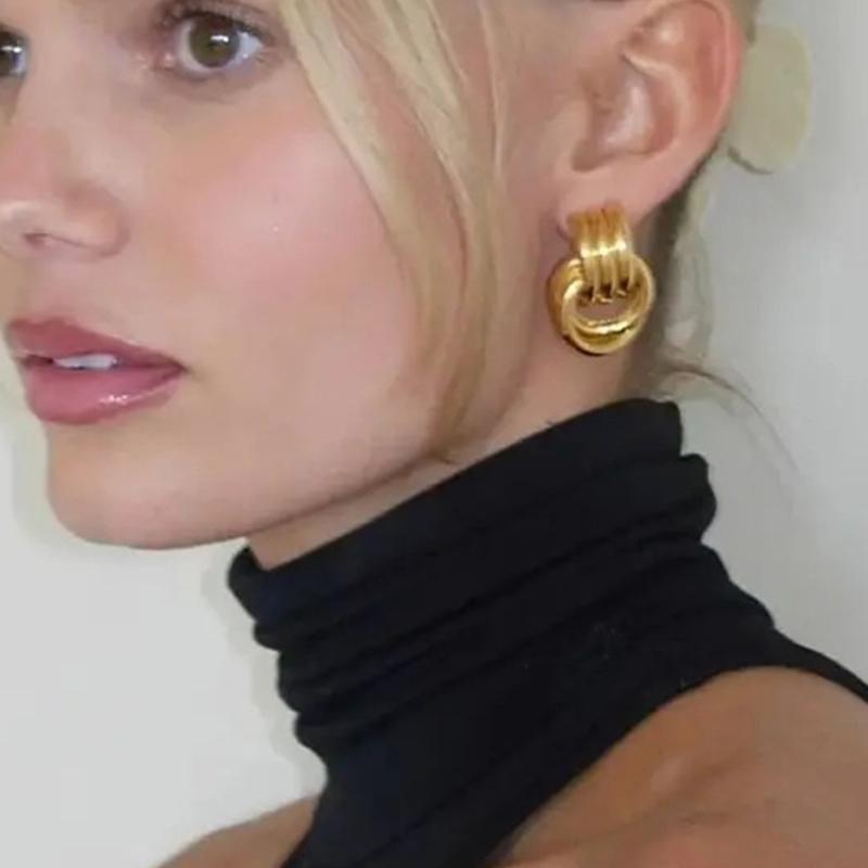 Boucles d'oreilles Clous Élégantes Bijoux de Fête Texture Acier Inoxydable Parfaites pour Rehausser l'Élégance pour le Bureau ou une Soirée