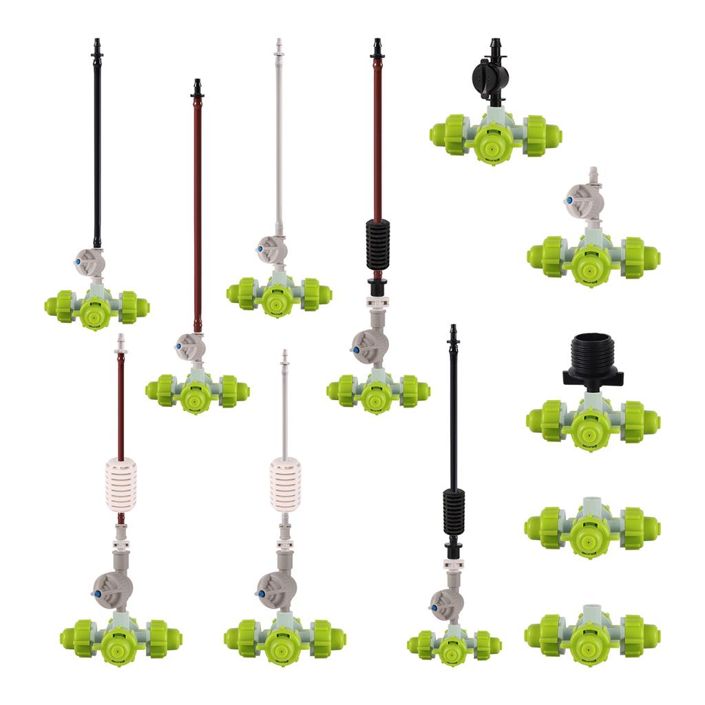 4-Ausgänge Kreuz-Zerstäubungs-Mikrodüsen 6mm Innendurchmesser Schnittstelle Zerstäubungssprinkler Garten-Tropfbewässerungssystem-Fittings