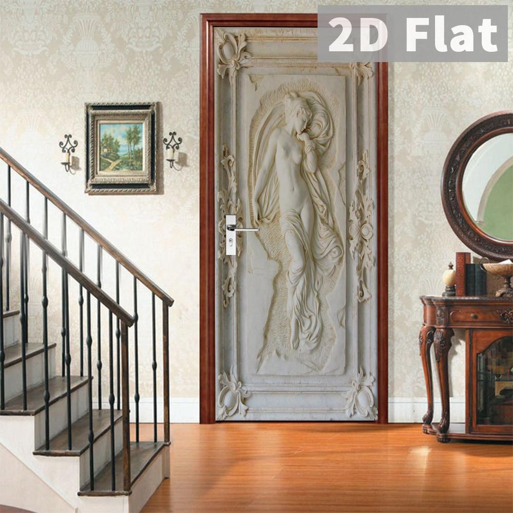 76Style 77/90cm Self-Adhesive Door Stickers Removable Wall Sticker Scenery Wallpaper Stone Stair Murals for Doors Modern Home Decor