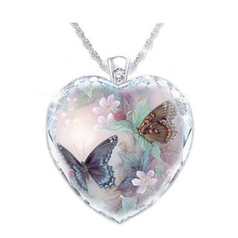 Yunjin wish creative flower butterfly bird necklace crystal necklace series
