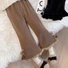 Baby Girls' Corduroy Pants Fashion Bow Casual Trousers Versatile Straight Tube Micro Pull Pants Kids Clothes Autumn Winter
