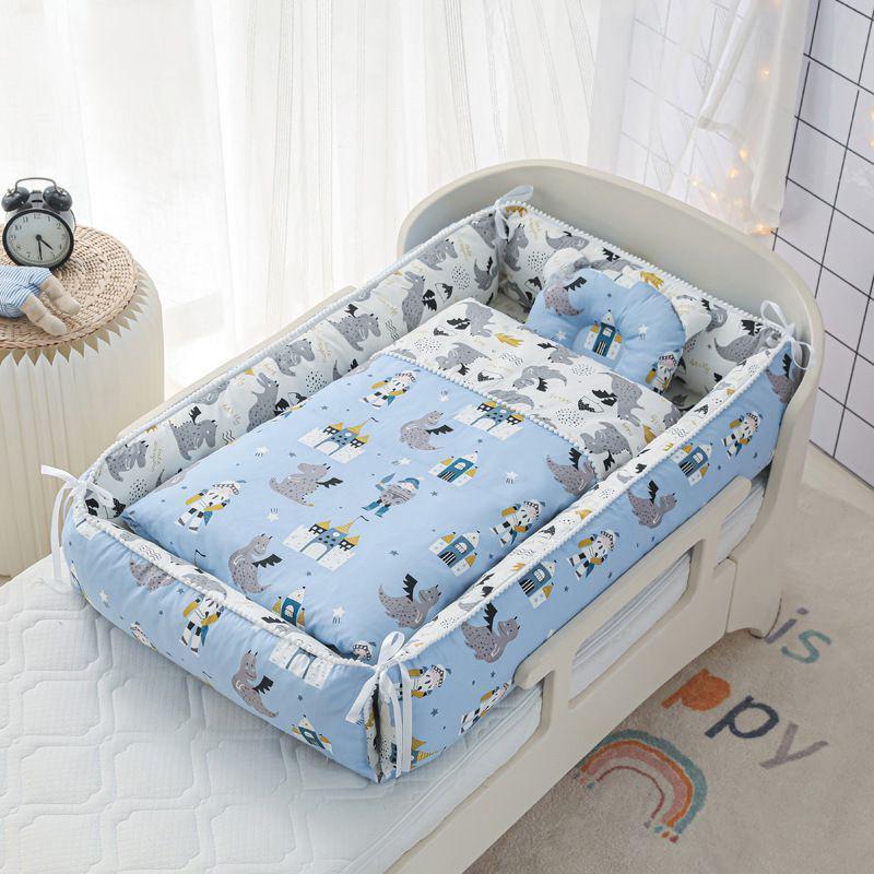 Foldable Portable Baby Crib: Anti-Pressure, Anti-Startle Pure Cotton Sleeping Bed