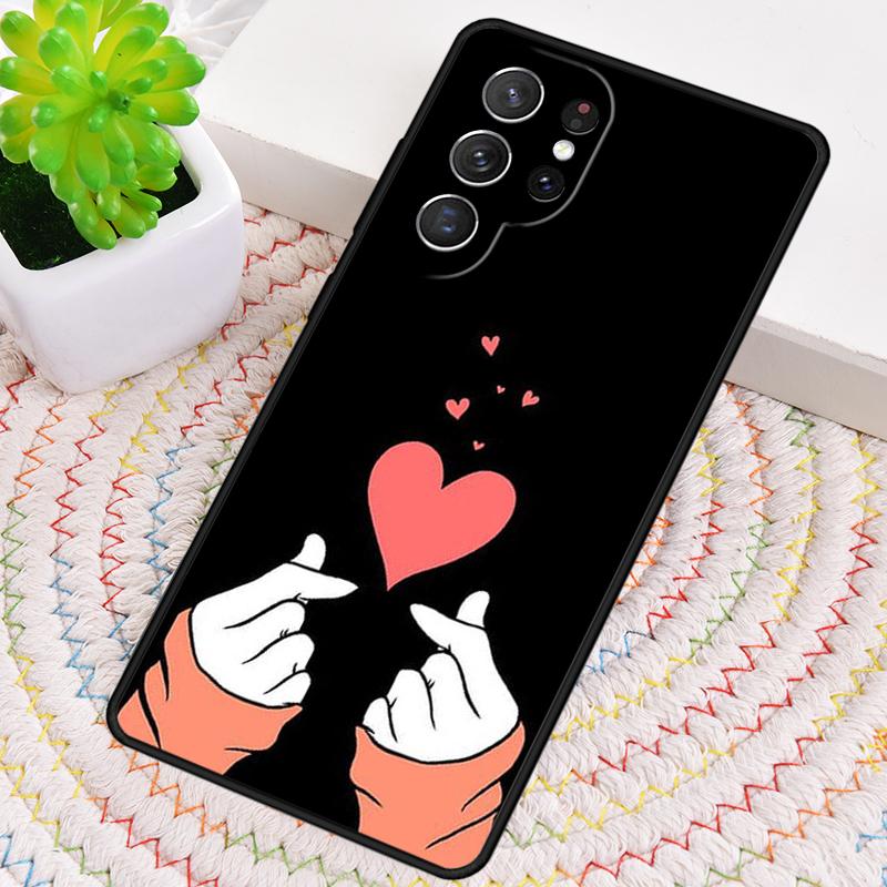 Cute Korean Font Saranghae I Love You Phone Case for Samsung Galaxy Note 10 Pro S26 Ultra S23 S24 FE S25 S21 S22 PLUS Cove
