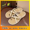 Fashion set toe beach cool slippers platform slippers wear high-end non-slip shoes children 2025 summer and autumn new