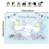2D Blue Cinnamoroll Happy Birthday Backdrop for Kids & Teens Party