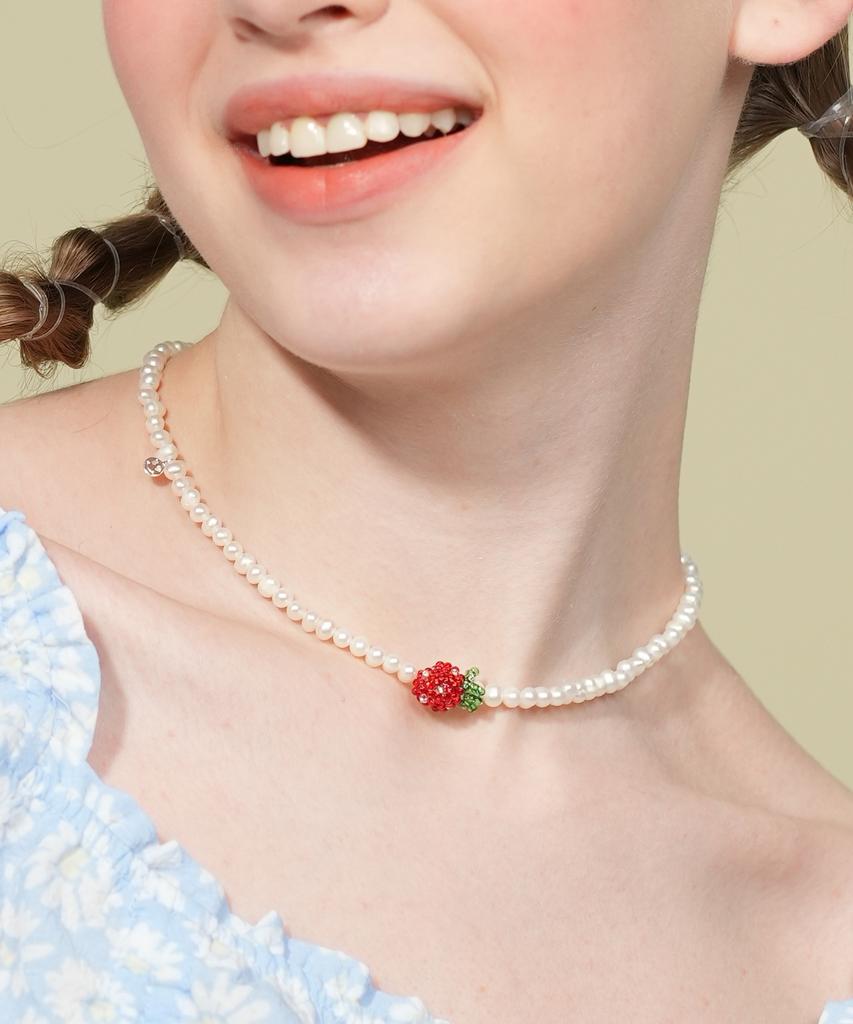 Bonbeau Juicy Fresh Water Pearl Necklace Colored Beads Fruit Pendant Freshwater Pearl Necklace