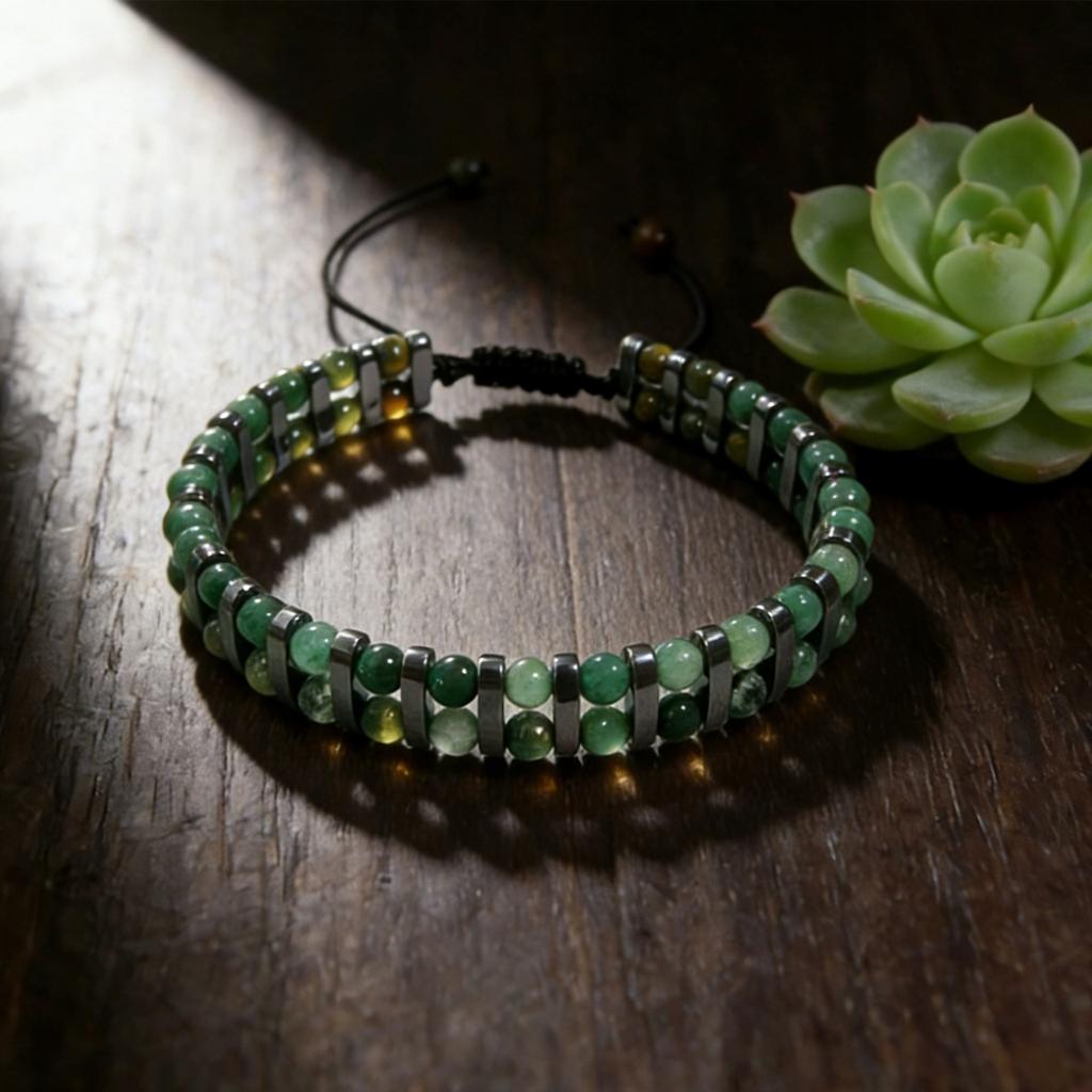 Natural Stone Bracelet, Tiger Eye Black Stone Bead Bracelet, Fashionable Double-layer Woven bracelet,Christmas Gift, Valentine's Day Gift