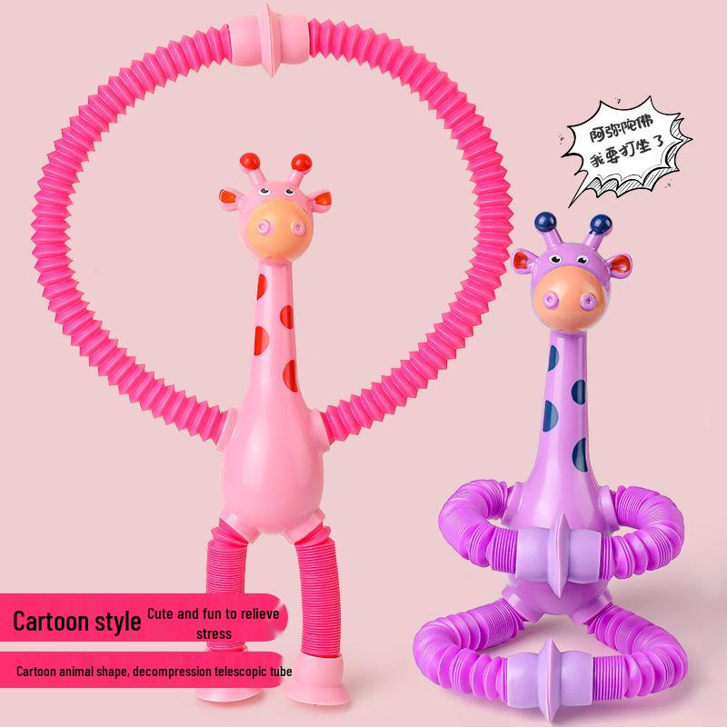 Versatile Telescopic Giraffe Suction Cup Toy – Creative Decompression Toy