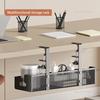 Under Desk Metal Storage Rack No Punching Cable Management Tray for Home/Office, Space-Saving Wire Organizer with Multi-Purpose