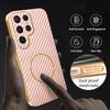 For Samsung Galaxy S25 Ultra Phone Case Carbon Fiber Textured Electroplated TPU Back Cover