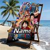 Custom Name Personalized One Piece Print Beach Towel, for Trip Camping Beach Party Home Decor, Birthday Gift for Family & Friends