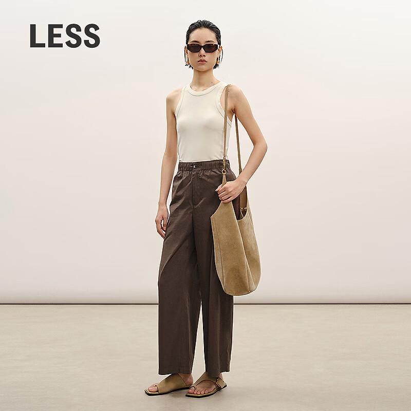 LESS 2026 Summer Casual Loose Straight Cropped Pants XS