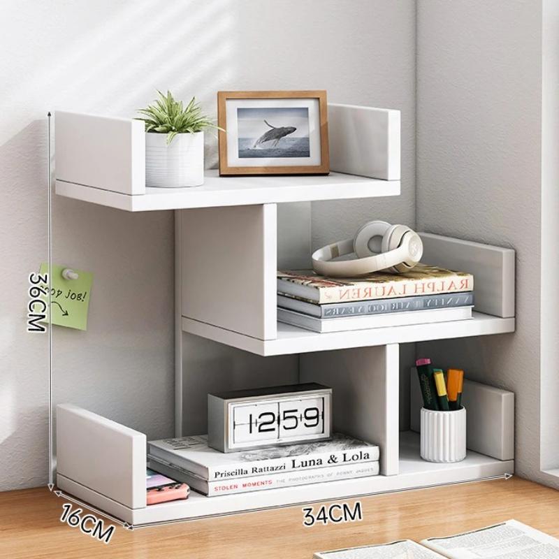 Bookcase Desktop Desk Storage and Storage Rack Household Desk Small Bookshelf Bedroom Office Multi-layer Simple Shelf