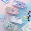 Transparentní síťovaný držák na tužku Stacionární úložný organizér Tašky na make-up pera