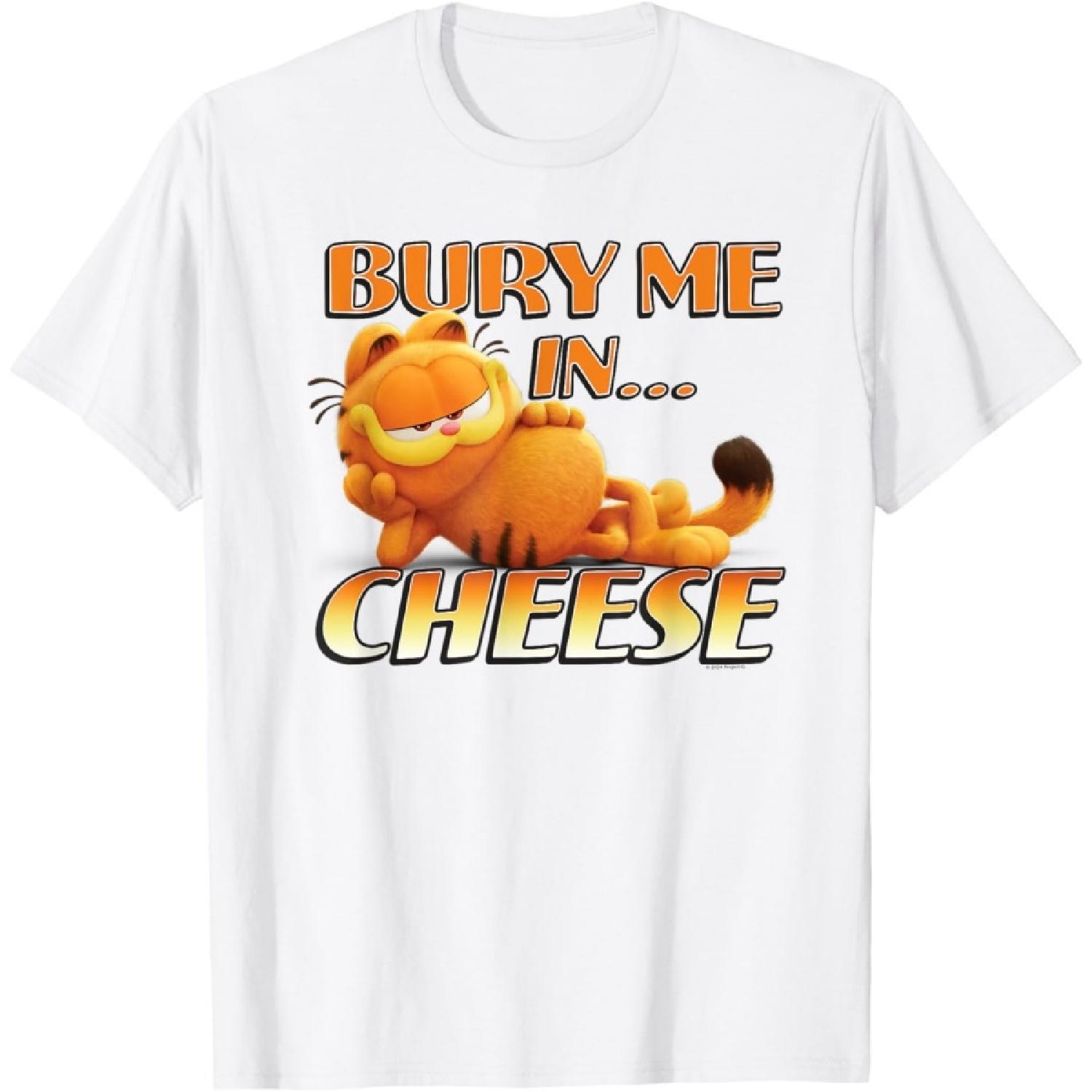 The Garfield Movie Bury Me in Cheese Cartoon Cat T-Shirt(1) S