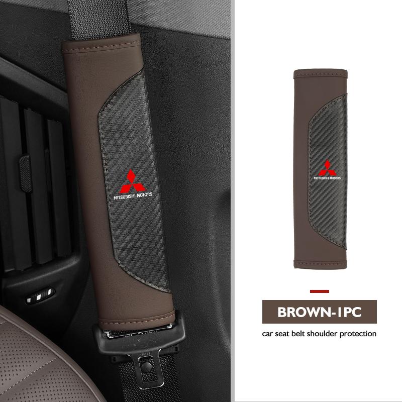 

For Mitsubishi Car Seat Belt Cover Auto Styling Leather Safety Shoulder Protector Cover Accessories Outlander Lancer Cross Colt