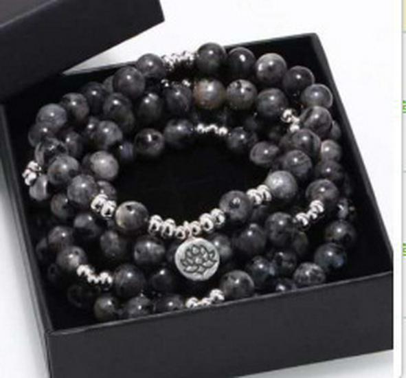 New 108-Bead Matte Amazonite Stone MALA Necklace Yoga Multilayer Bracelet