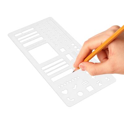 Planer Schablonen Set Spiralgebundenes Notizbuch Schablone Handgemachtes Flexibles Vorlagen Set für DIY Scrapbooking Journaling mit Punktraster