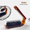 Portable Folding Boar Bristle Hair Comb for Ladies' Curly Hair Styling