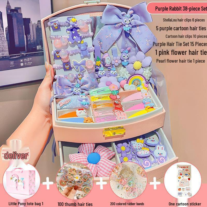 

1 июня Подарочная коробка с принцессными аксессуарами для волос: Детские заколки для волос, шпильки, резинки и головные уборы