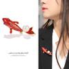 Bo Xin Yun Enamel Goldfish & Pearl Brooch - Chinese Style Carp Accessory for Coats