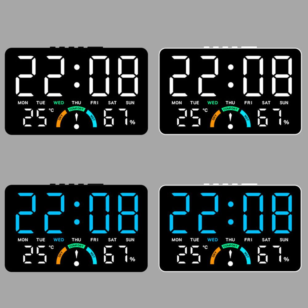 Temperature Humidity LED Electronic Clock with Large Screen for Wall or Table