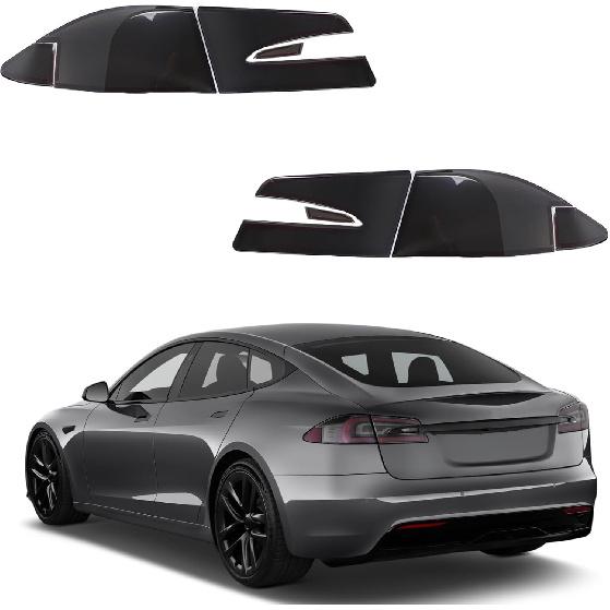 Car Rear Tail Light Cover Compatible with Tesla Model S 2012-2021 Smoked Taillight Shell Trim Cover Tail Light Lamp Cover Guard Trim Frame Protect
