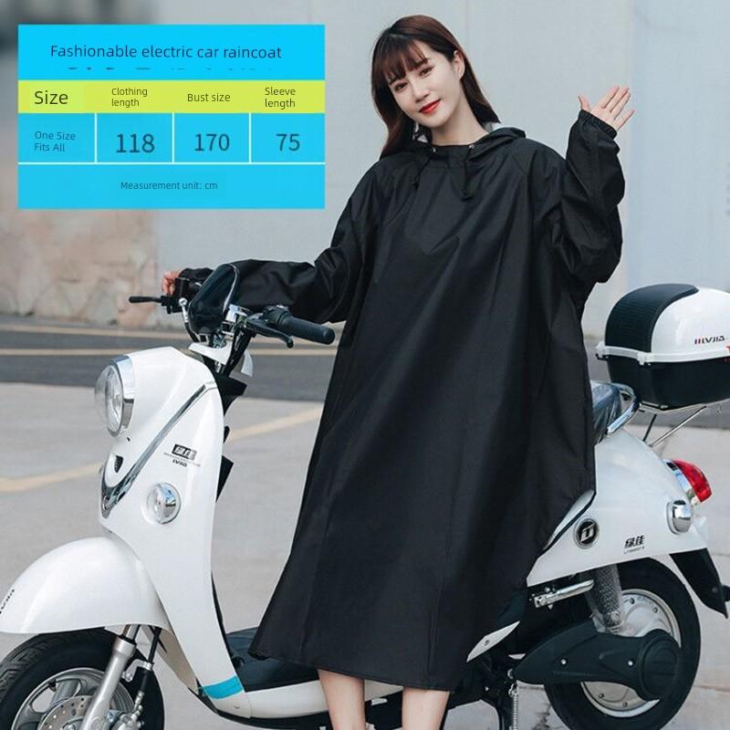 Cycling Raincoat Adult Men and Women Lightweight Pure Color Long Sleeves Electric Car Bicycle Poncho Outdoor Cycling Rainproof