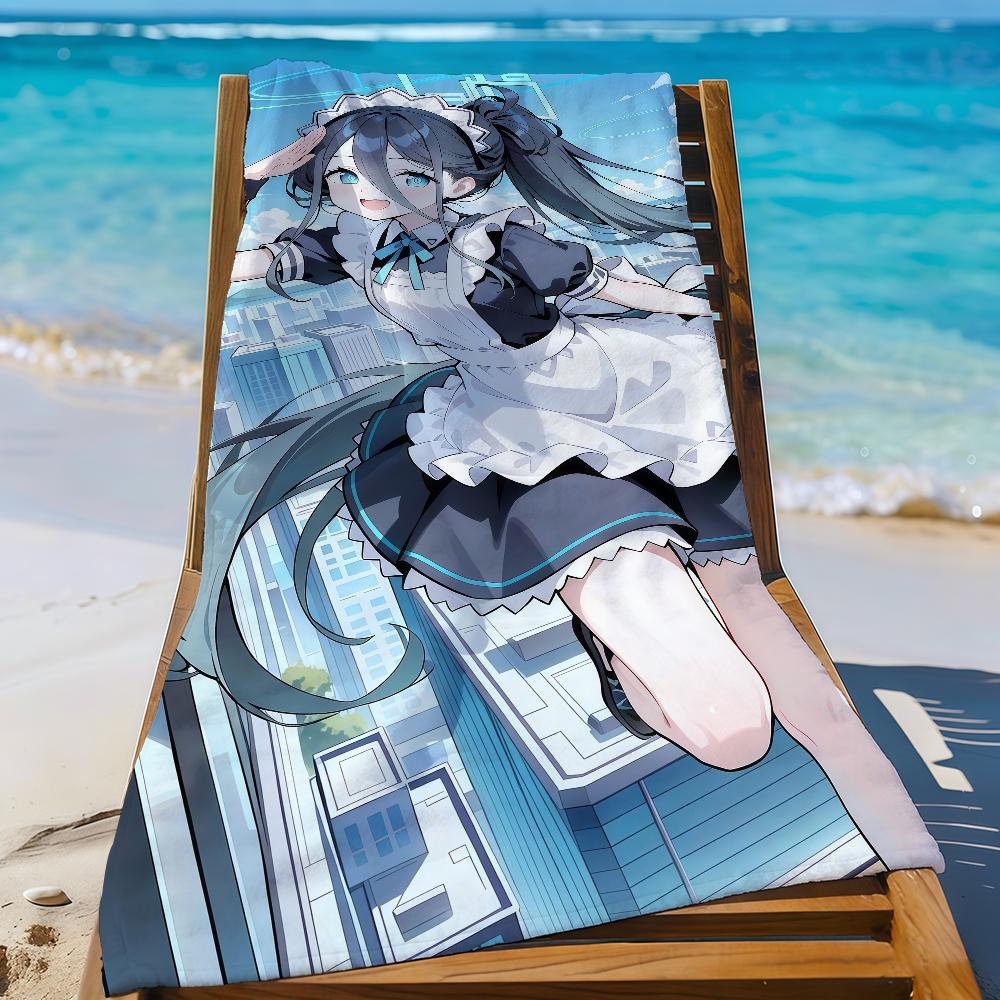 Game Aris Tendou Alice B-Blue A-Archive Towel Sports Quick Dry Travel Camping Gear Sandproof Soft Light Large Beach Towel