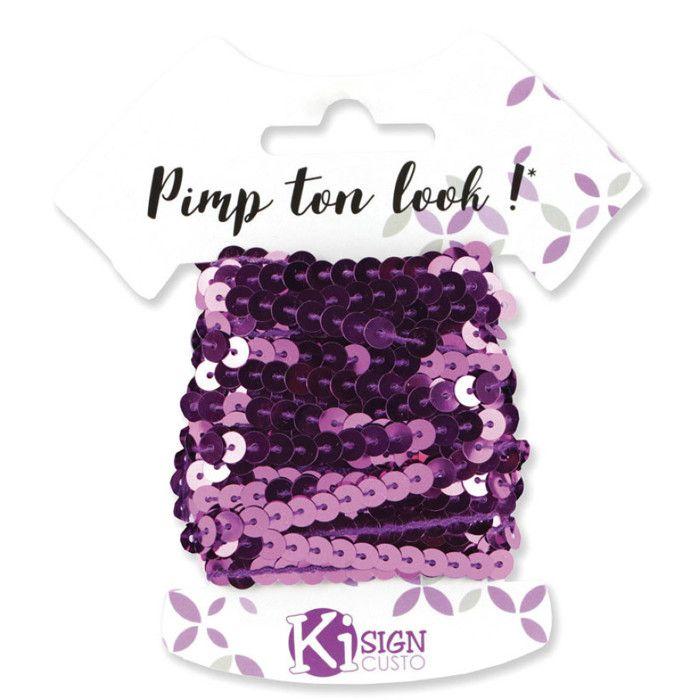 Ruban Sequins Violine 6m Largeur 6 mm