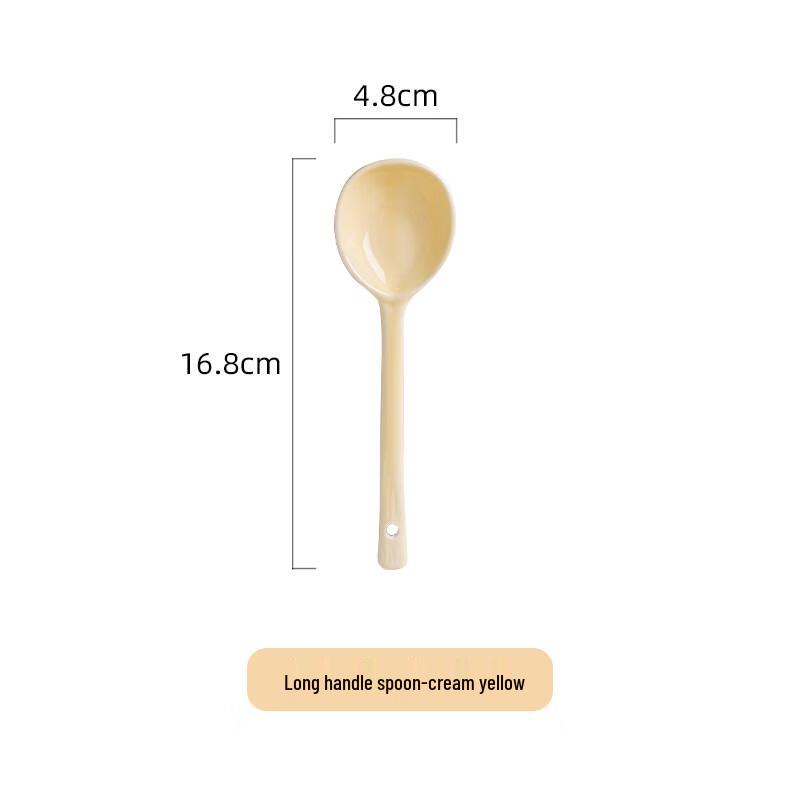 ZISIZ Ins Style Ceramic Long-Handle Spoons (Set of 4)
