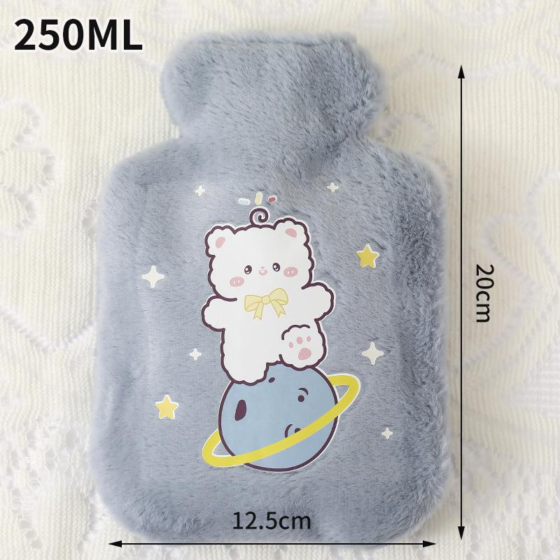 Cartoon Hot Water Bag with Cloth Cover Kawaii Plush Warm Bag Plush Hot Water Bottle Portable Hand Warmer Home School Supplies