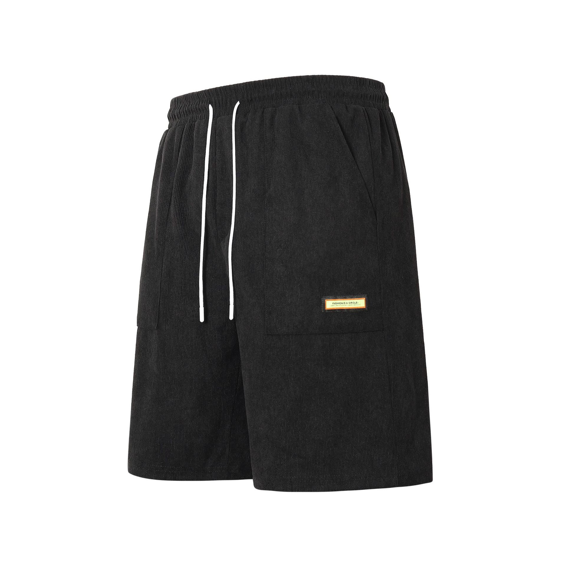 

European Size Casual Shorts Men s Striped Outdoor Breathable Loose Men s Quarter Pants Foreign Trade Trendy Brand 2XL чёрный