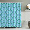 Blue Lattice Bliss: Modern Geometric Shower Curtain For A Vibrant And Stylish Bathroom Dcor