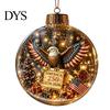 Reusable Party Ornaments 250th Anniversary USA Christmas Ornament, Light Up Plastic Clear Ball Hanging Decoration with Garden Wall Bell Train