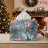 2D Flat 1pc, Tissue Box. Tropical Floral Pattern Napkin Dispenser, Reusable, Daily Desktop Tissue Storage Box. Suitable for Kitchen, Living Room, Bedr