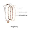 Handmade Bohemian Layered Drop Pendant Necklace Women Floral Zinc Alloy Chain Gold Tone 51-60cm