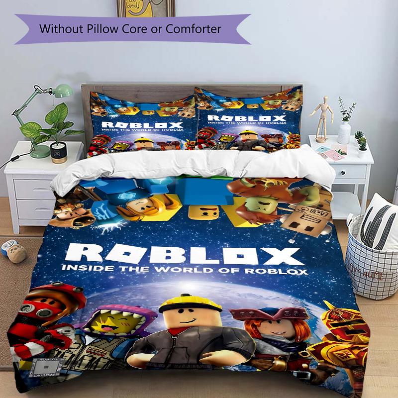 Inside Roblox Universe Print 3Pcs Bedding Set,Duvet Cover with 2 Bedro,Pillowcase Home Birthday Gift