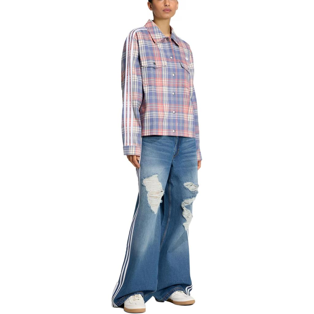adidas Originals Ripped-detailing Striped Jeans KE3300