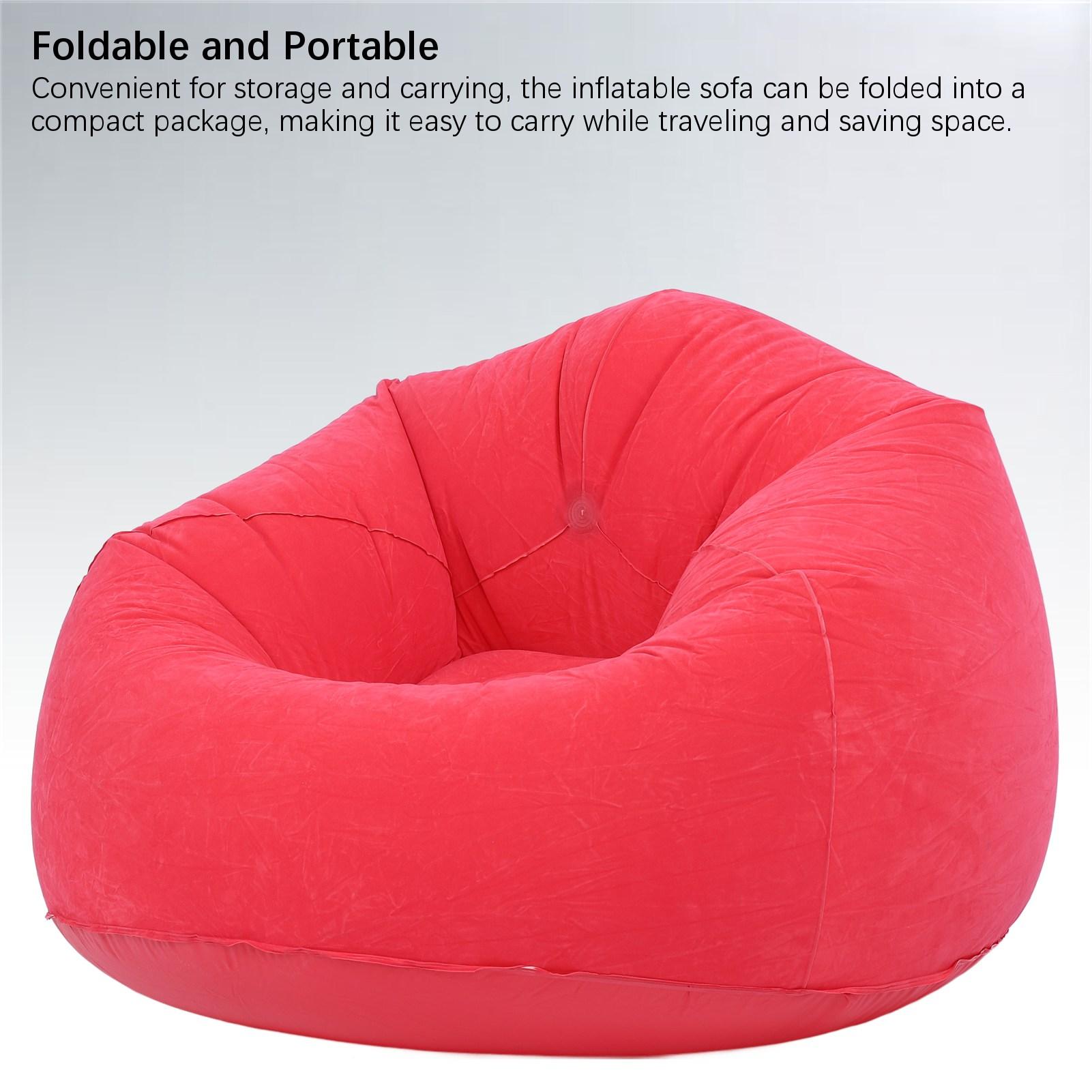 

Надувное кресло-шезлонг с флокированным ПВХ, портативное складное надувное кресло-диван для гостиной, спальни, балкона, офиса, путешествий