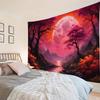 Fantasy Forest Night Scene Wall Tapestry Starry Sky Beach Sparkling Background Hanging Cloth for Interior Decoration