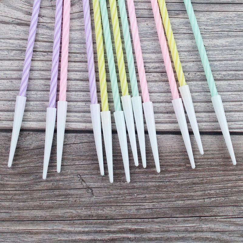 New Birthday Candle Happy Encounter A3 Slender Colored Crystal Spiral 12 Boxed Party Candles